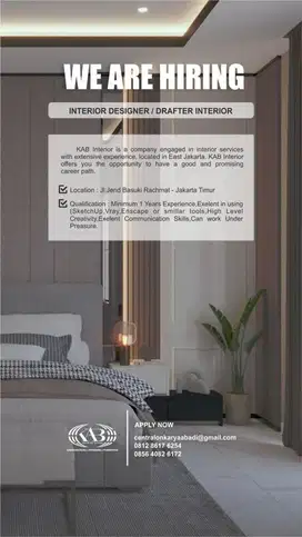 Lowongan kerja Drafter Interior Designer