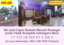 BU Jual Cepat Rumah Mewah Strategis posisi Hoek dekat stasiun Buaran