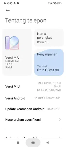 Xiaomi redmi 9C Bekas Batangan aja gan