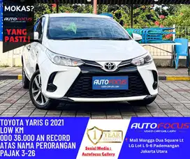 Tdp15JT Toyota Yaris 1.5 G AT 2021 Putih Metalik low km Tgn 1 dr baru