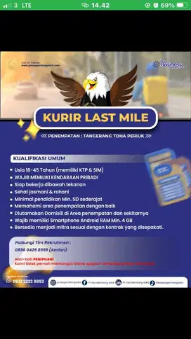 DIBUTUHKAN KURIR SICEPAT