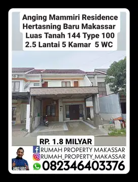 Anging Mammiri Residence Hertasning Baru Makassar  100/144 kmr 5 WC 5