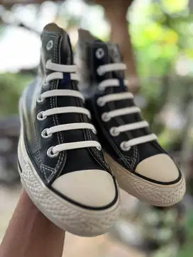 Sepatu Converse CT Leather Black White Slipon 37