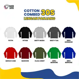 KAOS POLOS PANJANG/ KAOS POLOS PRIA WANITA/ COTTON COMBED 30S