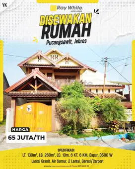 Disewakan rumah 2lantai di Pucangsawit Jebres Solo