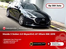 [LOW KM] Mazda 3 Mazda3 Sedan 2.0 SkyactivG Sunroof AT Hitam 2019/2020