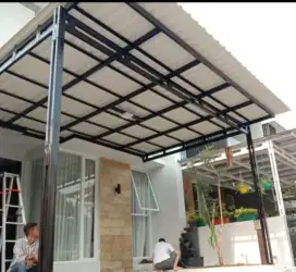 Kanopi  double Selayar atas alderon minimalis