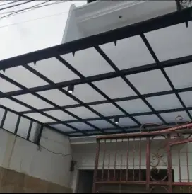 Kanopi solarflat , rangka hollow galvanis minimalis