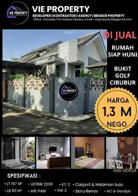DIJUAL MURAH, RUMAH RAPIH BARU RENOV SIAP HUNI DI BUKIT GOLF