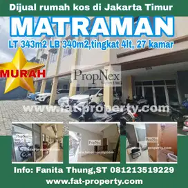 Dijual rumah kost bgs di Matraman,dkt Jl Pramuka,Jakarta Timur LT343m2