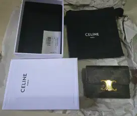 Celine Triomphe Compact Wallet with Coin