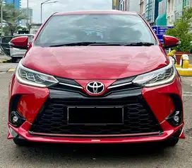 Toyota Yaris S TRD Sportivo 2021 Antik Low KM Murah Bekas Merah Genap