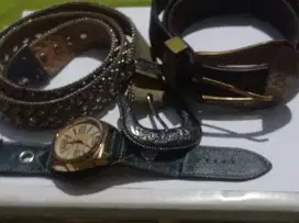 Ikat Pinggang : 2 & jam Tangan 3 ( Pcs )