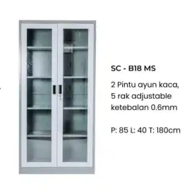 Lemari arsip sliding kaca BC e18