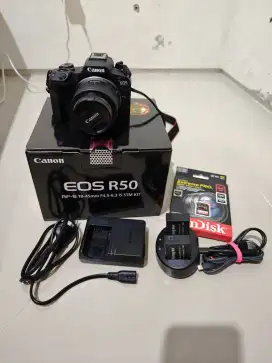 Dijual Canon EOS R50 like new, mulussss, banyak freenya, lengkappp..