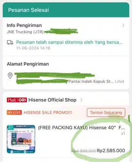 Hisense 40” Smart TV Minus