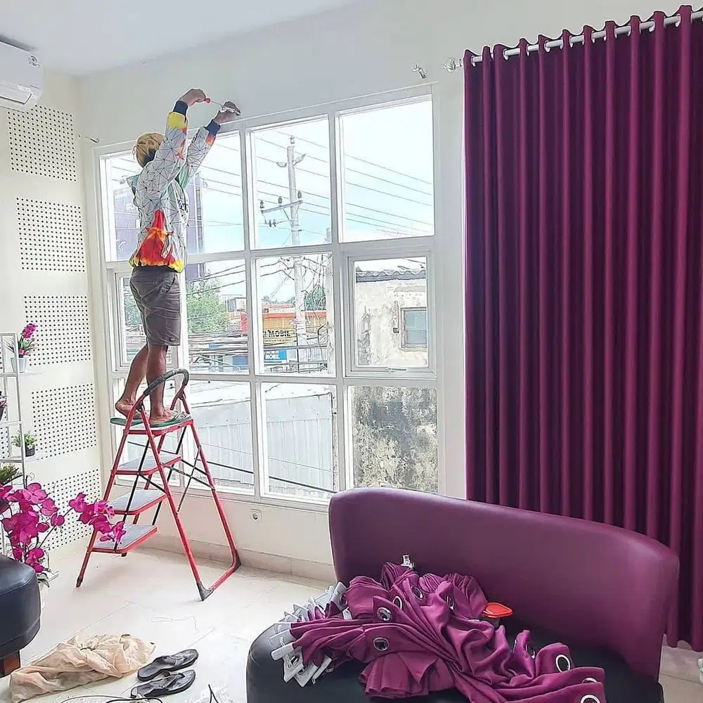 Jual & Pasang Tirai Gorden Vitrase Wallpaper Korden Gordeng Hordeng