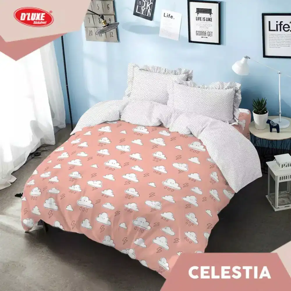 KINTAKUN DLUXE BEDCOVER SET FLAT KING 180X200 T20 MOTIF CELESTIA