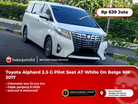 [KM 2RB] Toyota Alphard 2.5 G Pilot Seat AT White On Beige 2017/2018