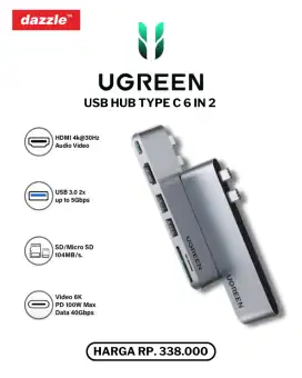 UGREEN USB HUB TYPE C 6 IN 2