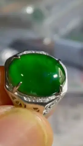 Jadeite Jade giok Burma natural type A cincin