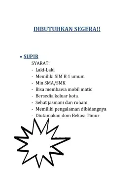 Butuh Cepat.langsung interviue