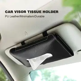 Tempat Tisu Mobil Gantung Kulit Sun Visor Tissue Box Organizer