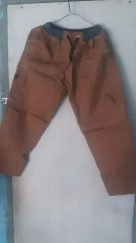 Celana cargo pria karet pinggang