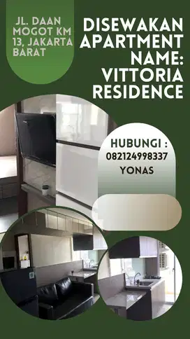 DISEWAKAN  Apartment Name: Vittoria Residence