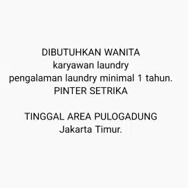 LOWONGAN KERJA WANITA PINTER SETRIKA
