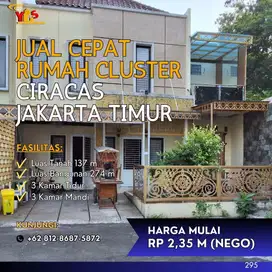 Ciracas Jakarta Timur Rumah Cluster 14 Unit Pinggir Jalan 295
