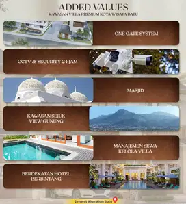 RUMAH VILLA 3 KAMAR TIDUR PEMANDANGAN GUNUNG