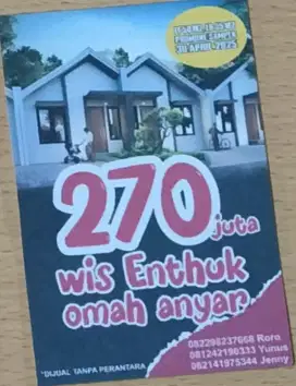 Dijual Rumah Murah dan Unik Harga Promo