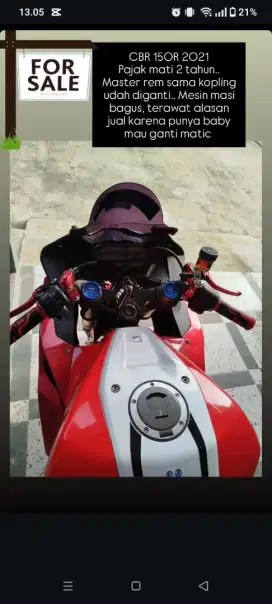 For sale CBR 150R motor tahun 2021