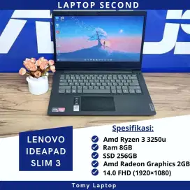 LENOVO IDEAPAD SLIM 3 RYZEN 3-3250U RAM 8GB SSD 256GB LAYAR 14.0 FHD