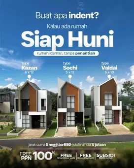 Rumah Siap Huni dekat Stasiun Cisauk Serpong BSD & Pintu Tol AEON BSD