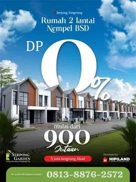 Rumah Ready DP 0% Nempel BSD dekat Stasiun Cisauk dan Exit Tol BSD