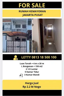Dijual Rumah Kemayoran Jak Pus Rp 2.2 M Nego