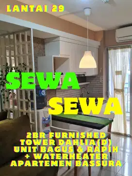 SEWA MURAH 2BR FURNISHED+WATERHEATER TOWER D APARTEMEN BASSURA CITY
