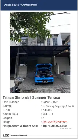 DI JUAL RUMAH READY TAMAN SIMPRUK LIPPO HARGA DISCOUNT 40%