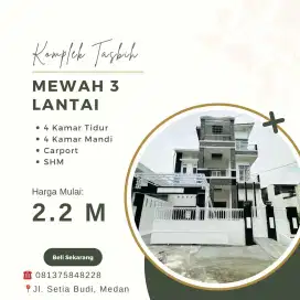 JUAL CEPAT RUMAH MEWAH LANTAI 2 DI DALAM KOMPLEK TASBIH MEDAN