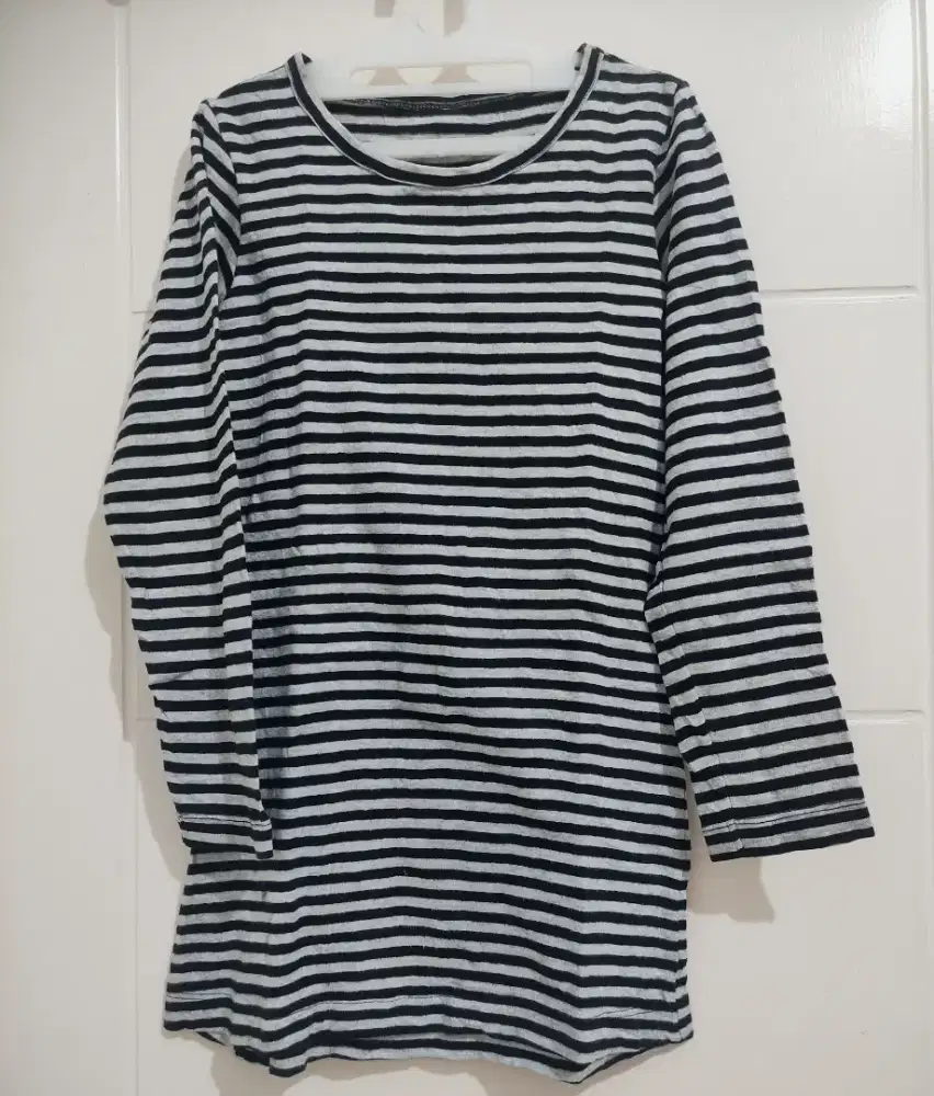 Kaos lengan panjang anak cw motif salur