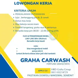 Dibutuhkan operator carwash