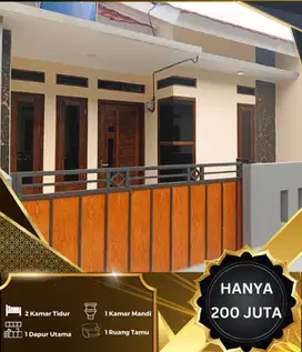 Rumah murah 2 kamar desain modern 7 menit dari Stasiun KRL 200 jutaan