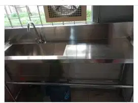 Sink cuci piring sayap kiri lengkap dengan kran