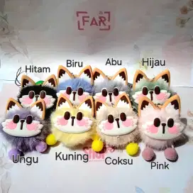 Gantungan Kunci Rubah bulu Lucu Gemoy Karakter Kekinian