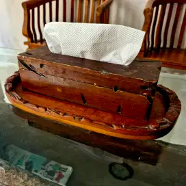 KOTAK TISU KAYU JATI BESERTA NAMPAN NYA