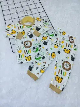 Paket Hemat!! Setelan Baju Bayi Oblong Panjang Setelan Harian