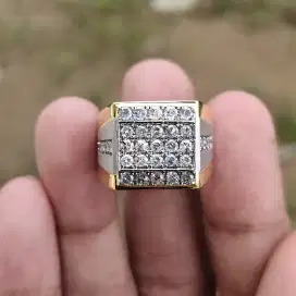 Cincin Berlian Natural Full Ring Perak