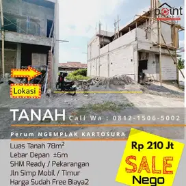 Tanah Kavling 78m2 Siap Bangun SHM Ready